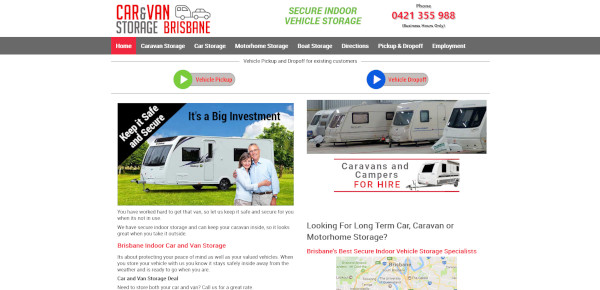 Car and Van Storage Website